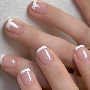 Elegant French Manicure Press on Nails 24 pcs